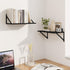 Heimlove 16W 8D Set 2, Black Deep Floating Shelves for Wall, x Wood Wall Shelves of Wide Floating Bookshelf for Living