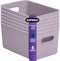 Superio Ribbed Collection - Medium Lilac Purple Plastic Open Storage Bins Organizer Baskets (6 Pack)