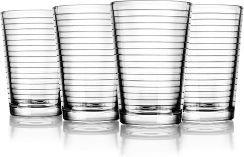 Juice Glasses Set of 4, 7 oz. Durable Drinking Tumblers for Soda, Water, Milk, and Spirits, Dishwasher Safe