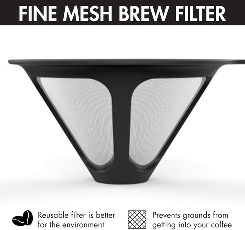 Primula Park Set, Permanent Reusable Filter Coffee Dripper, Borosilicate Glass, Easy to Use, 36 oz
