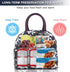 BALORAY Lunch Bag for Women Men, Insulated Lunch Box for Work, Picnic or Travel (White Flower)