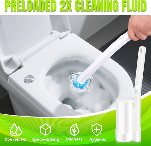 Set, 48 Disposable Toilet Brush and Holder Toilet Wand Refills, Extended Handle with Cleaner Refills, Toilet Brush