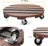 2pack 12" Plant Caddy Plant Stand with Wheels Rolling Plant Stand Heavy Duty Wooden Round Plant Dolly Rollers