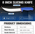 8 Inch, DRAGON RIOT Premium Butcher Breaking Knife Curved Caving and Slicing Knife in High Carbon Stainless Steel,Razor