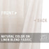 jinchan Beige Kitchen Curtains, Linen Tier Curtains 45 Inches, Farmhouse Cafe Light Filtering Flax Country Rustic 2