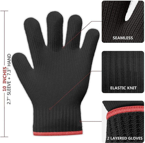 1 Pair Heat Resistant Oven Gloves, Double Oven Mitt Set