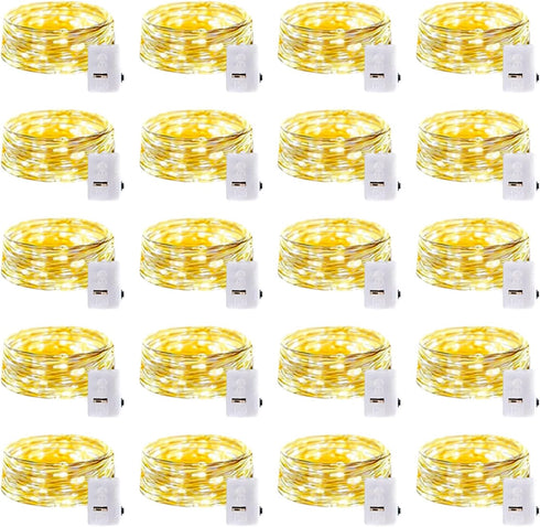 Adamonda 20 Pack Operated,3 7FT 20 LED Fairy Lights Battery Features Blinking Slowly Blinking & just on LED Waterproof