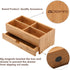 GOBAM Bamboo Makeup Organizer with Drawer, Medium - Natural Wooden Cosmetic Storage for Bathroom, Bedroom, Kitchen