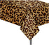 Rectangular Polyethylene (PE) Tablecloth, 54 x 87 Inch, Leopard Print, 2 Pack