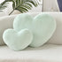 Petrella Heart Pillow, Cute Fuzzy Throw Pillows for Bed Living Room Decor, Large 19"x15", Green Aesthetic Cushion