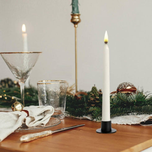 2PCS Taper Candle Holders, Matte Black Iron Candlestick Holders for Pillar Candles, Home Decor, Party, Wedding Gifts