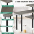 ZHWS Adjustable 3 Tier Kitchen Countertop Organizer, Rustic Grey Bathroom Counter Organizer with 4 Metal Hooks