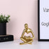 suruim Gold Reading Women Statue, Thinker Sculptures, Abstract Art Figurine, Gold Shelf Decor, Gold Desk Decor
