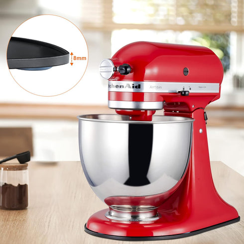 Metal Mixer Slider Mat with Teflon Self Stick Sliders for Kitchenaid 4.5-5Qt Stand Mixer, Countertop