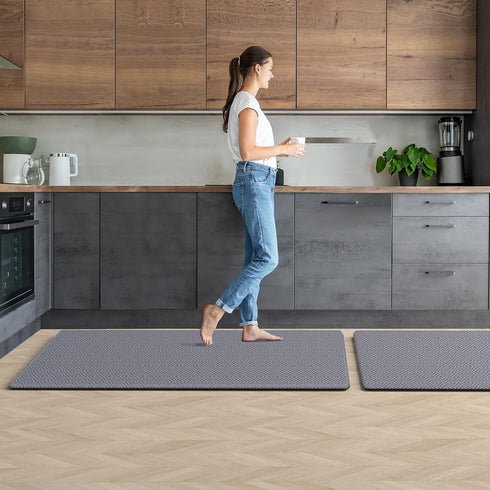 Mattitude Kitchen Mat Set - 2PCS Cushioned Anti-Fatigue Rug, Waterproof Standing Desk Mat for Kitchen, Sink, Office,
