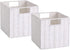 Vagusicc Wicker Storage Basket, Set of 2 Foldable Cube Storage Bins, 11 Inch Square (White)