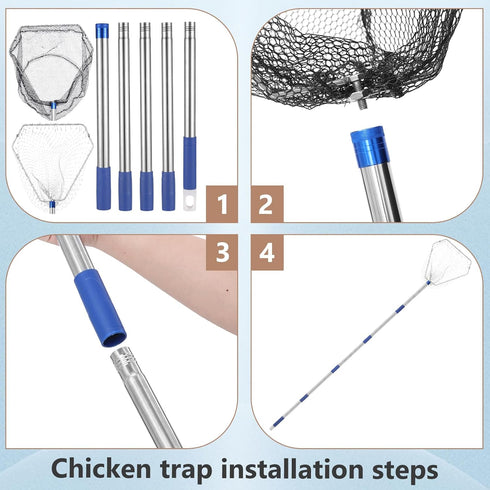 Aoiaute 2 29-74 inches (2 1 Chicken Catching Net Pcs,Adjustable from Chicken Net, Suitable for Catching Outdoor Animals