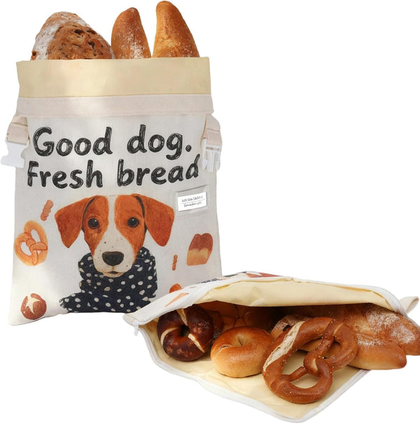 Beeswax Bread Bags for Homemade Bread & Sourdough, Reusable XL Bread Bag