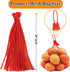 Dupiulk 20 Inch Packaging (100Pcs-Red) Reusable Mesh Produce Bags, Seafood Boil Bags for Crab Clam Shrimp Cooking