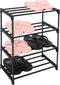 LNYZQUS Upgrade 4-Tier Small Shoe Rack, Metal Stackable Kids Shoe Shelf Storage