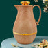 Insulated Thermal Coffee Carafe, 33 oz, Arabic-Style Thermos Flask, Coffee Tea Pot for Hot Cold Water, Wood Color