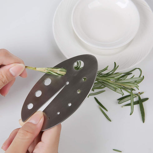 Herb Stripper Tool, Stainless Steel Leaf Zipper for Kale, Chard, Collard Greens, Rosemary, and Thyme
