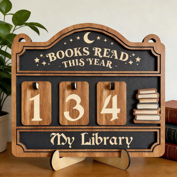 Semyifu Books Read This Year Counter, Book Tracker for Home Library Decor, Book