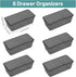 WOWBOX 6 PCS Clear Plastic Drawer Organizer Set, Desk Drawer Divider Organizers for Makeup, Jewelry, Gadgets, Black