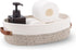 Woven Storage Basket for Toilet Tank Top, Farmhouse Organizing Decor for Bathroom, Table, Counter 13"x5.9"x4" Apricot