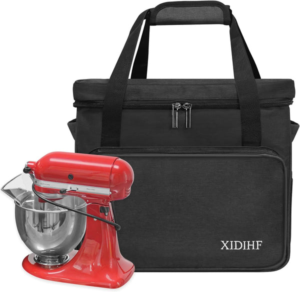 Mixer Carry Bag, Compatible with KitchenAid Mixers 6-8 Quart, Storage with Pockets, Black