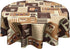 Granbey Classic Coffee Themed Table Cloth - Mocha Latte Milk Round Tablecloth Beige