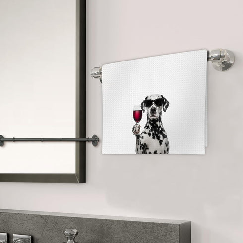 Set 2, Decor(16x24Inch) Dalmatian Gifts Wine Kitchen Towels of Gifts for Dalmatian Dog Wine Lovers Decorative Hand Dish