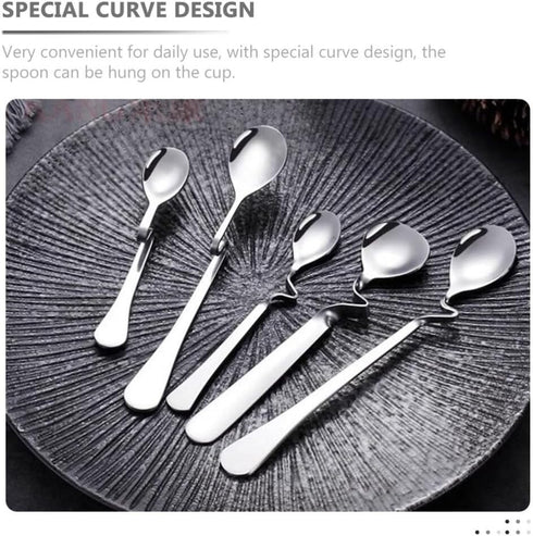 OSALADI 4pcs Stainless Steel Espresso Spoon, Jam Honey Spoon, Coffee Stir Spoon, Milk Mixing Teaspoon