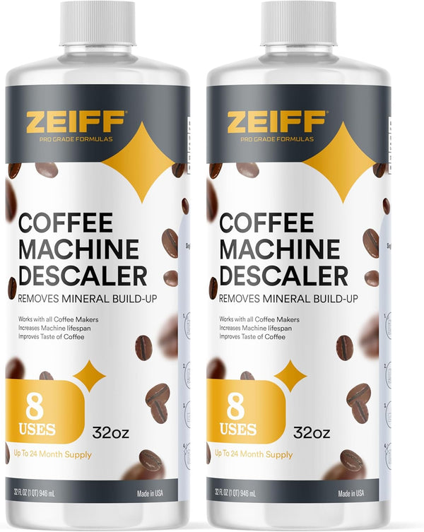 Coffee Machine Descaler - 32oz (8 Uses) - Compatible with Nespresso, Breville, Delonghi, Keurig Descaling Solution
