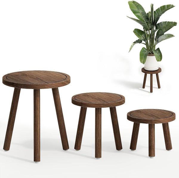 Bamworld Plant Stands Indoor 3 Pack Single Plant Stand for Multiple Plants