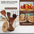 Large Capacity Wire Kup Storage with Wooden Base, Mug Shape Wire Basket with Lid for Kitchen Decor