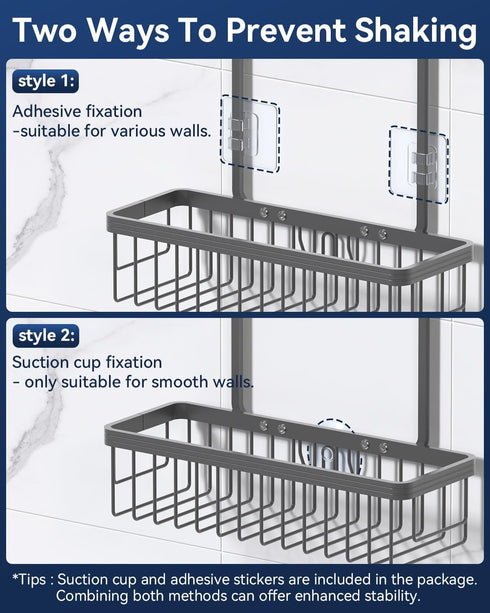 YASONIC Shower Caddy Hanging, Never Rust Shower Organizer Hanging, Aluminum Shower Racks for Inside Shower with Hooks