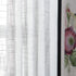 jinchan Linen French Door Curtain 40 Inches Long - Open Weave Semi-Sheer Decor - 1 Panel with Tieback, White