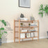 Dranixly 2-Tier Closet, Shoe Rack, Bamboo Stackable Shelf Storage Organizer, Stand for Entryway, Hallway, Bathroom