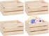 4 Pack Mini Rustic Wooden Crates, Unfinished Wood Box Decorative Storage for Kitchen, Office, Bedroom, Rustic Decor