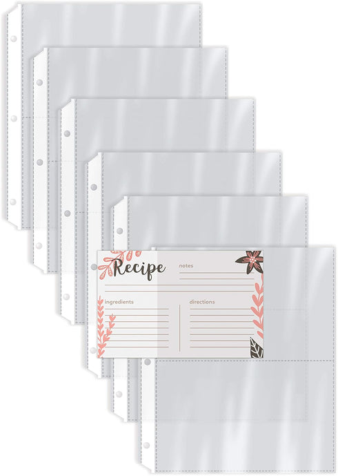 Better Kitchen Products Recipe Card Page Protectors: 100 Count, 4 x 6 Inch Pockets for Recipe Organization
