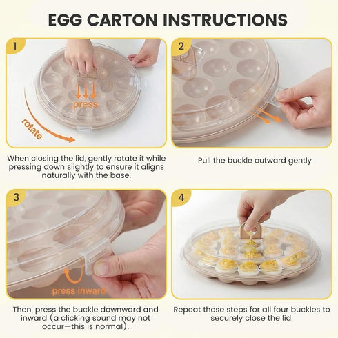 22 HAKSEN Deviled Egg Containers with Lid, Portable Deviled Egg Platter Carrier Holder Trays with Slots for Holiday