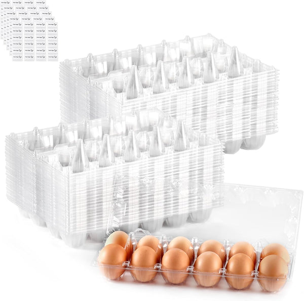 YIFIHGE 120PCS Egg Cartons Cheap Bulk, Clear Egg Cartons for Chicken Eggs, Reusable