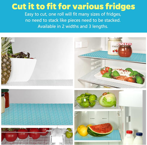 Bloss Fridge Liners, Easy to Clean Refrigerator Shelf Liners, Non-Slip Mats for Shelves, Cabinet, Drawers, Cupboard