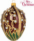 2025 5-Inch Miss Christmas Palace Collection Red and Gold Faberg Egg Blown Glass Christmas Tree Ornament (Lily of The
