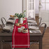 Smile Sunflower 72 inches Setting Red Table Runner Dresser Scarves, Farmhouse Red Dining Table Runners Long Linen