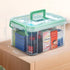 guaiboshi 15QT Clear Medicine Organizer Storage Box with Handle & Tray - Thickened Plastic Empty First Aid Box