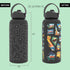 United States Map 32 oz Stainless Steel Water Bottle with Waterproof Stickers and Leak Proof Lid (BLACK)