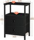2 HETS002BK-1 LOAKEKEL Night Stand, Nightstand with Fabric Drawers for Bedroom, Small End Table with Open Storage Shelf
