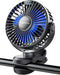 SWEETFULL Portable Clip on Fan, Battery Operated Stroller Fan, 4000mAh Rechargeable Mini Cooling Desk Fan (Black)